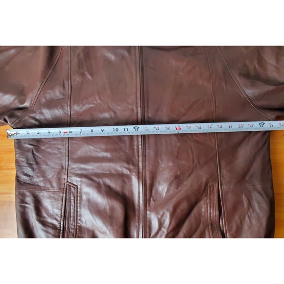 Orvis Sporting Traditions Men's Large Brown Leather Bomber Jacket Buttery Soft - Picture 12 of 12